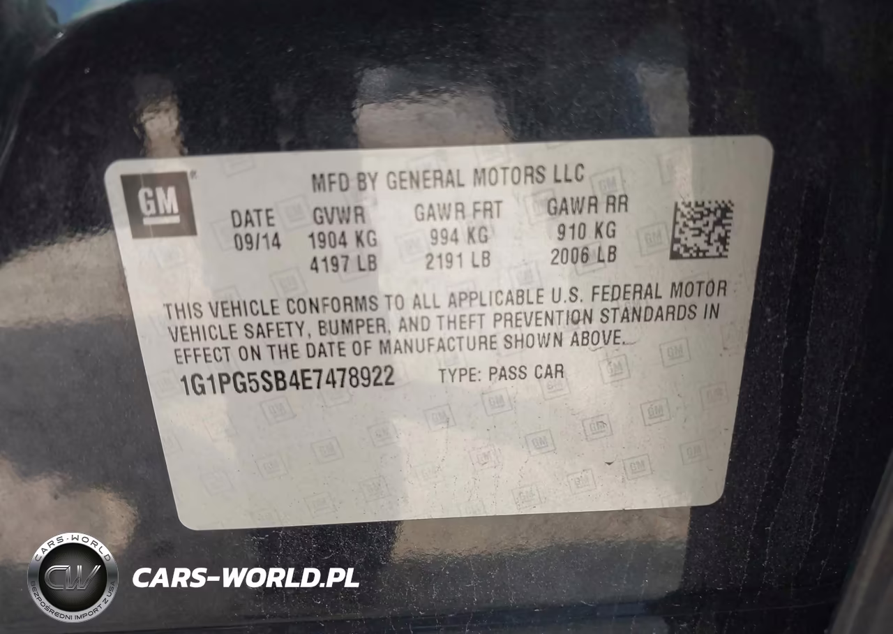 2014 Chevrolet Cruze Ltz VIN:1G1PG5SB4E7478922 - 9