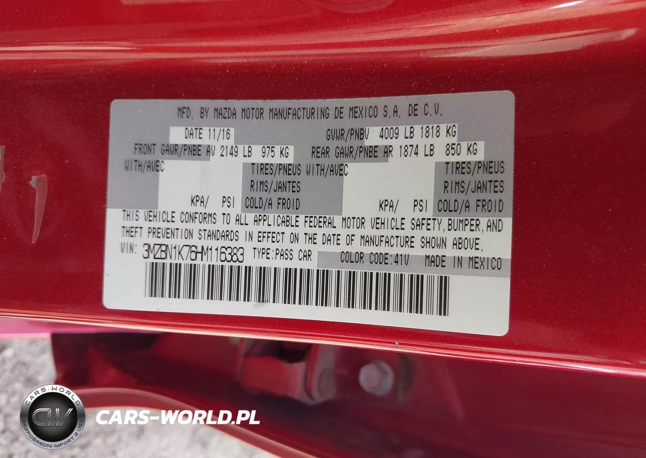 2017 Mazda Mazda3 Sport VIN:3MZBN1K76HM116383 - 9