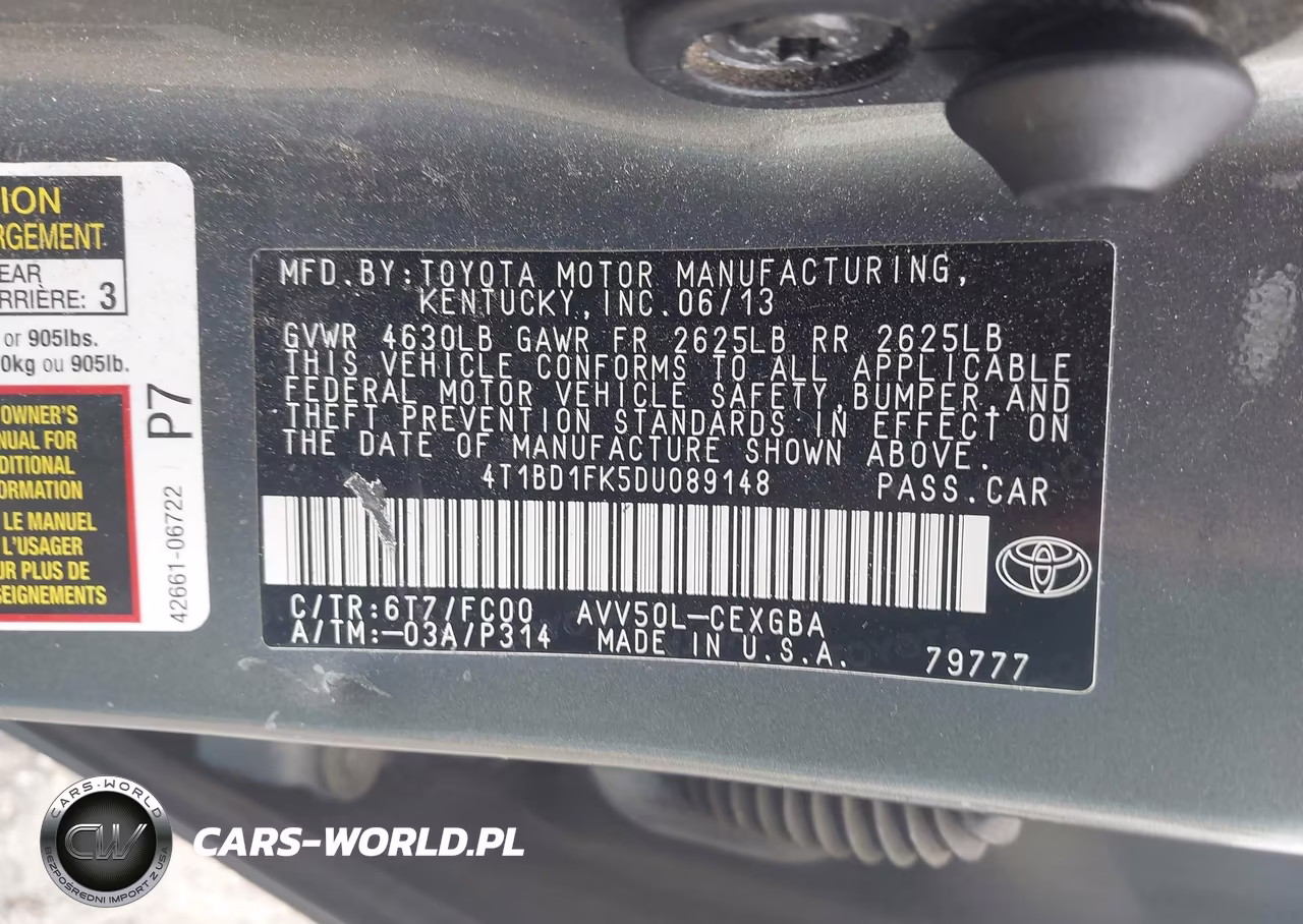 2013 Toyota Camry Hybrid Xle VIN:4T1BD1FK5DU089148 - 9