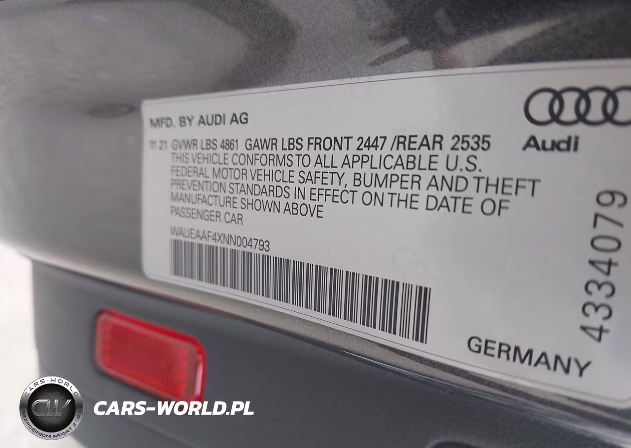 2022 Audi A4 Premium Plus 45 Tfsi S Line Quattro S Tronic VIN:WAUEAAF4XNN004793 - 9
