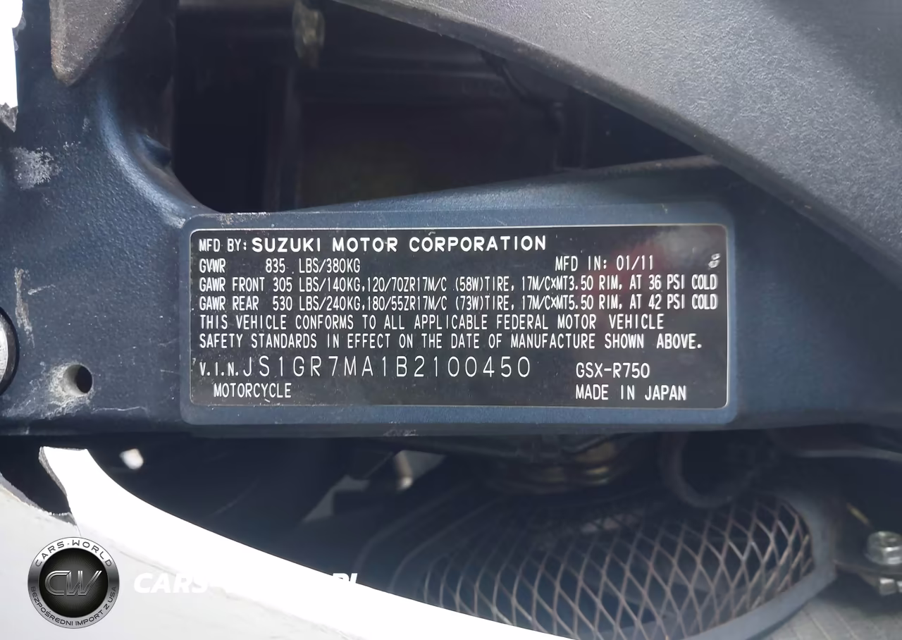 2011 Suzuki Gsx750 VIN:JS1GR7MA1B2100450 - 10