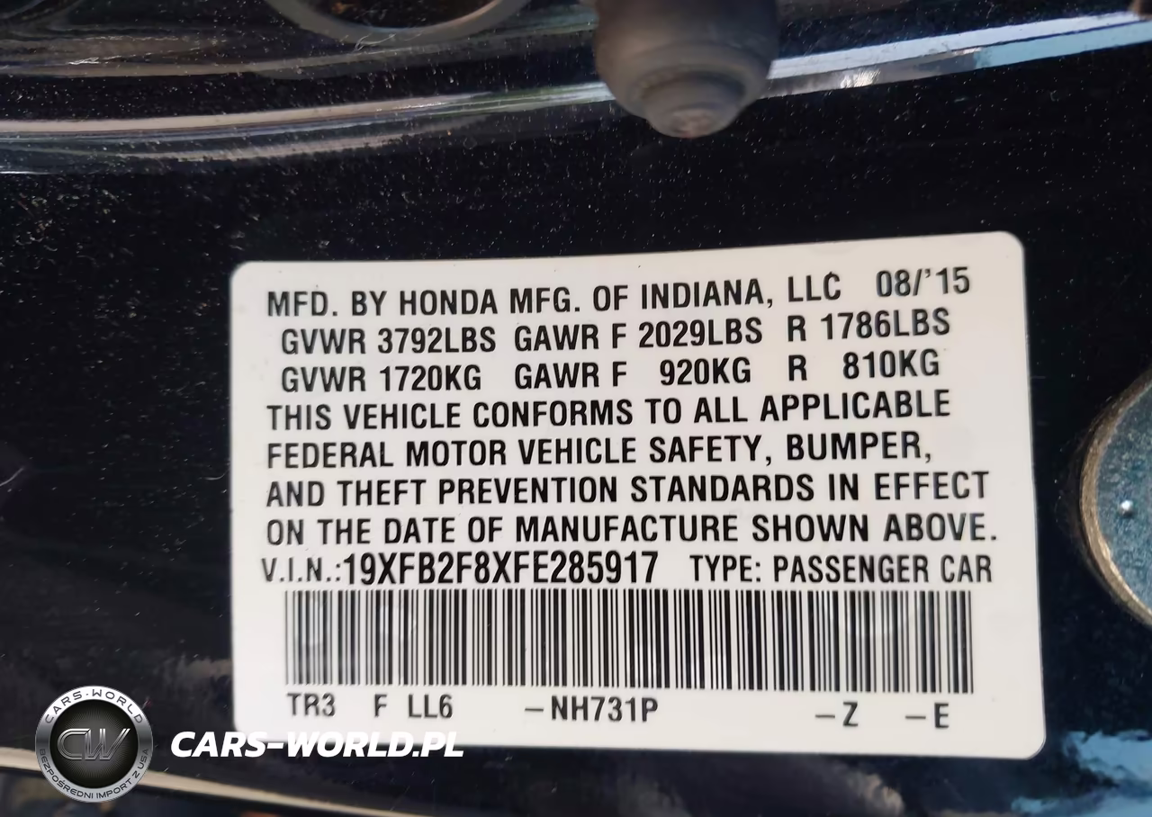 2015 Honda Civic Ex VIN:19XFB2F8XFE285917 - 9
