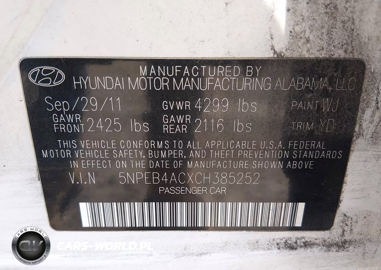 2012 Hyundai Sonata Gls VIN:5NPEB4ACXCH385252 - 9