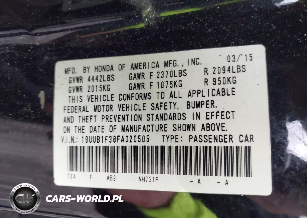 2015 Acura Tlx VIN:19UUB1F38FA020505 - 9