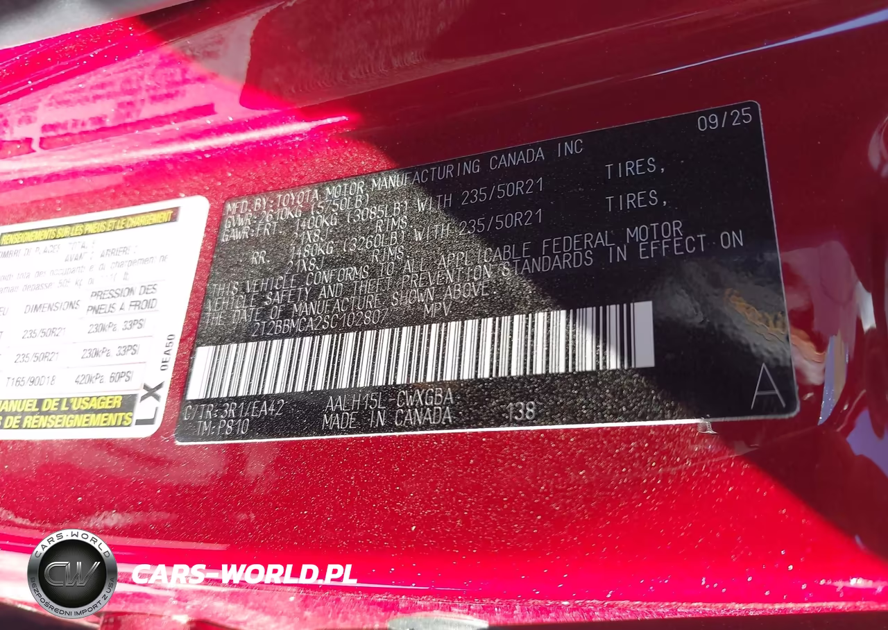 2025 Lexus Rx 350H Premium VIN:2T2BBMCA2SC102807 - 9