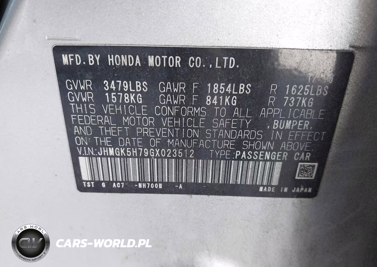 2016 Honda Fit Ex VIN:JHMGK5H79GX023512 - 9