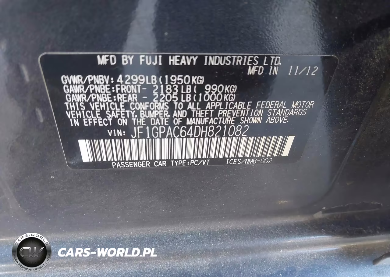 2013 Subaru Impreza 2.0I Premium VIN:JF1GPAC64DH821082 - 9