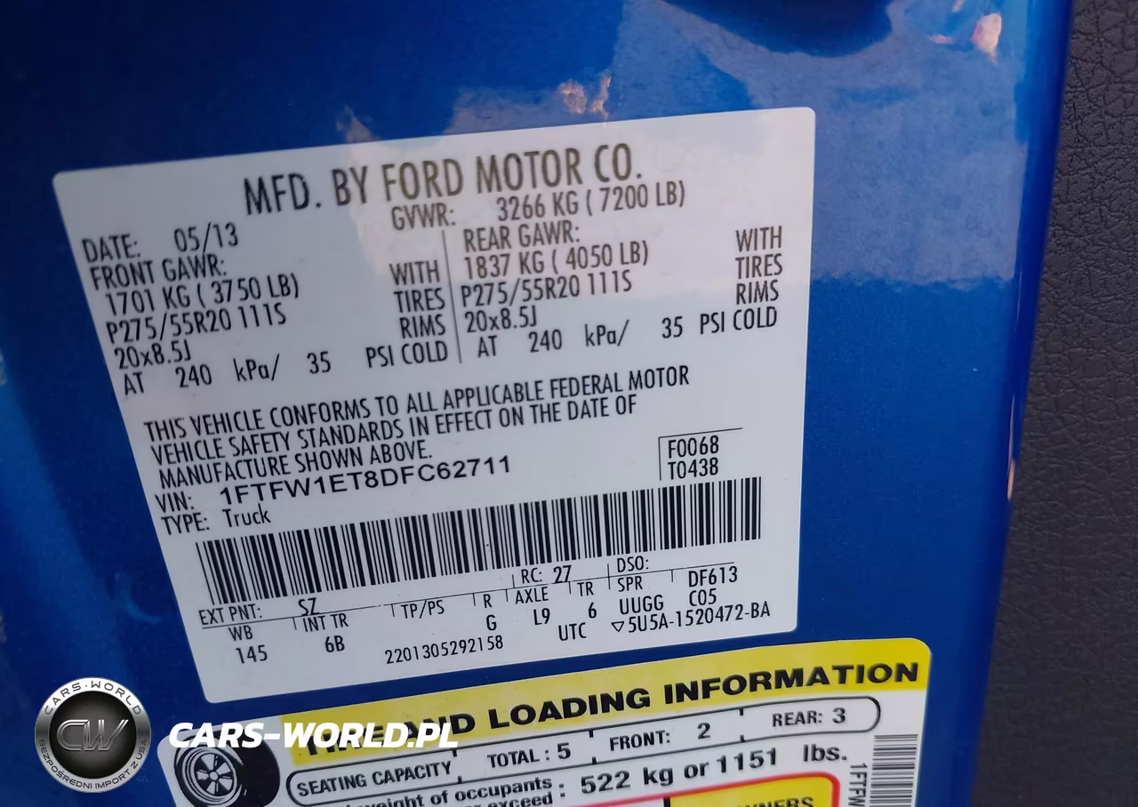 2013 Ford F-150 Fx4 VIN:1FTFW1ET8DFC62711 - 9