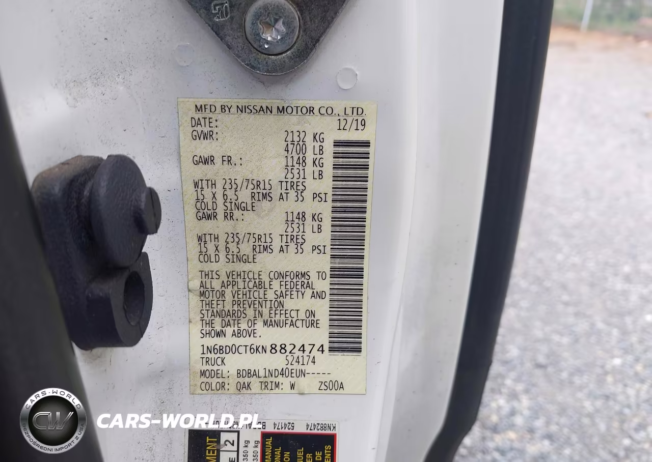 2019 Nissan Frontier S VIN:1N6BD0CT6KN882474 - 9