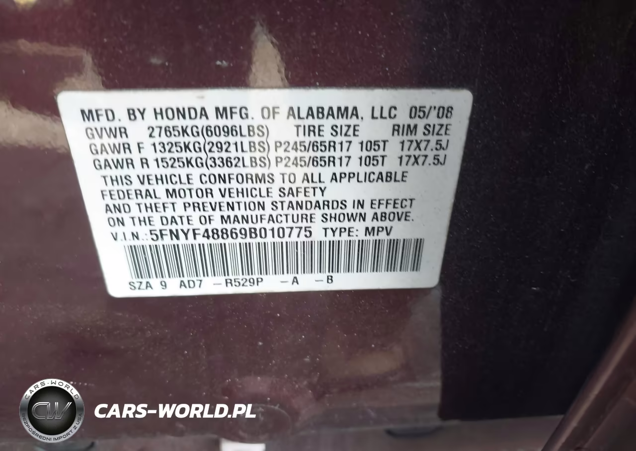 2009 Honda Pilot Touring VIN:5FNYF48869B010775 - 9