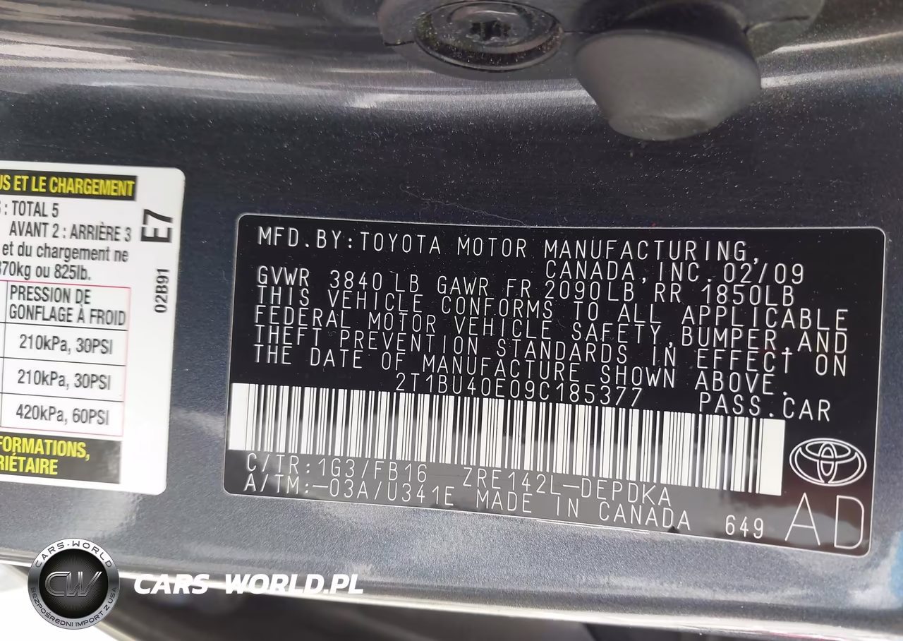 2009 Toyota Corolla S-Le-Xle VIN:2T1BU40E09C185377 - 9