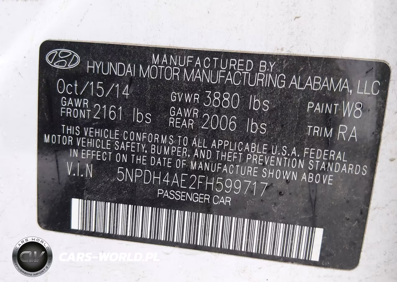 2015 Hyundai Elantra Se VIN:5NPDH4AE2FH599717 - 9