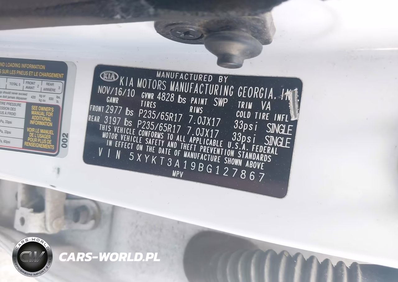 2011 Kia Sorento Lx VIN:5XYKT3A19BG127867 - 9