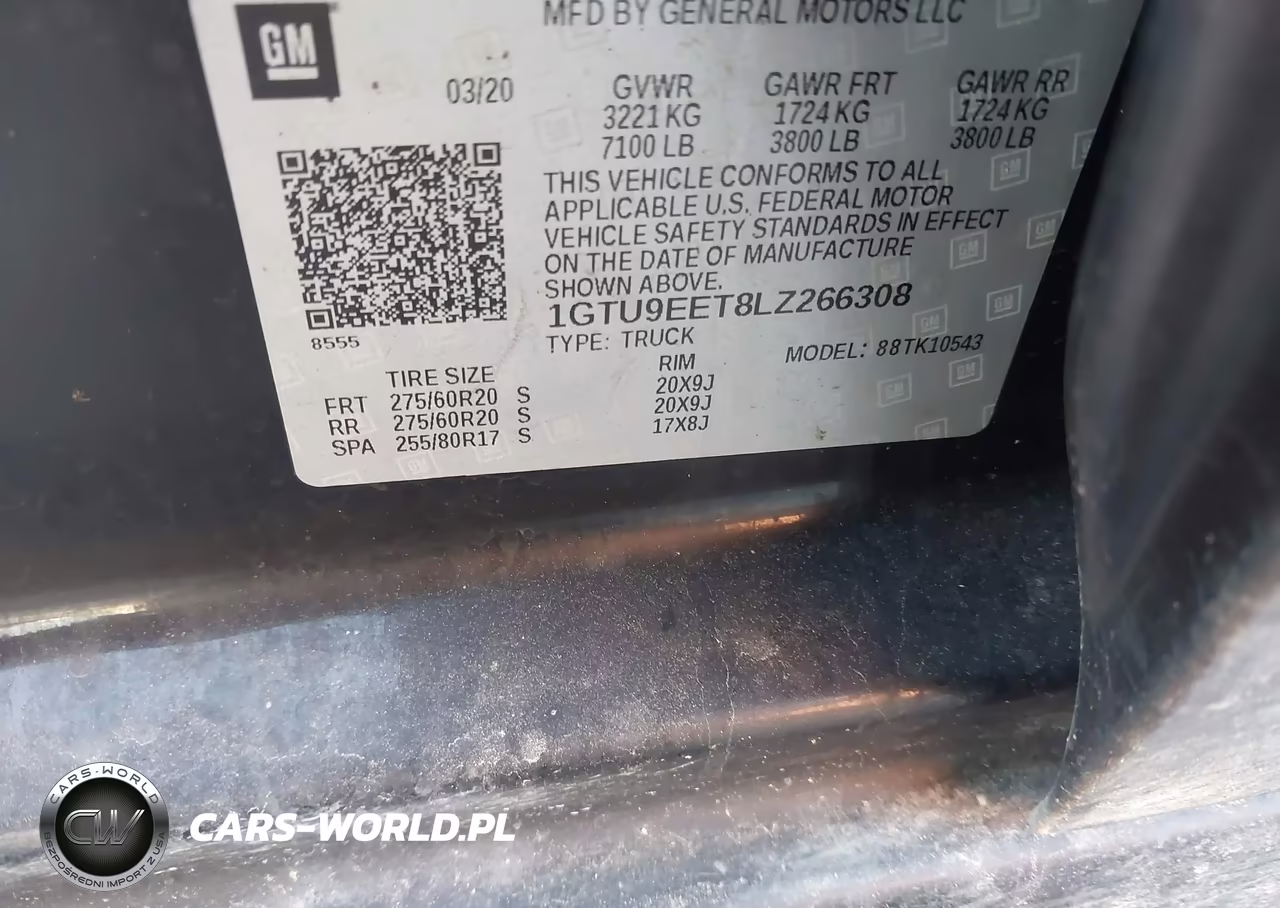2020 GMC Sierra 1500 4Wd Short Box At4 VIN:1GTU9EET8LZ266308 - 9