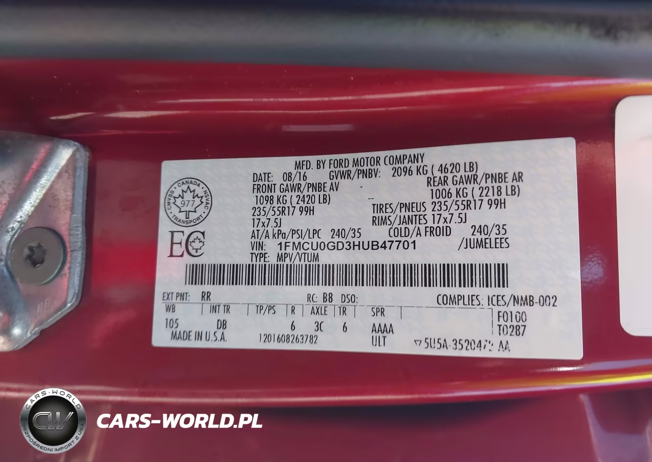 2017 Ford Escape Se VIN:1FMCU0GD3HUB47701 - 9