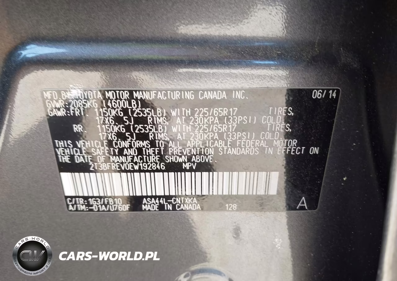 2014 Toyota Rav4 Le VIN:2T3BFREV0EW192846 - 9