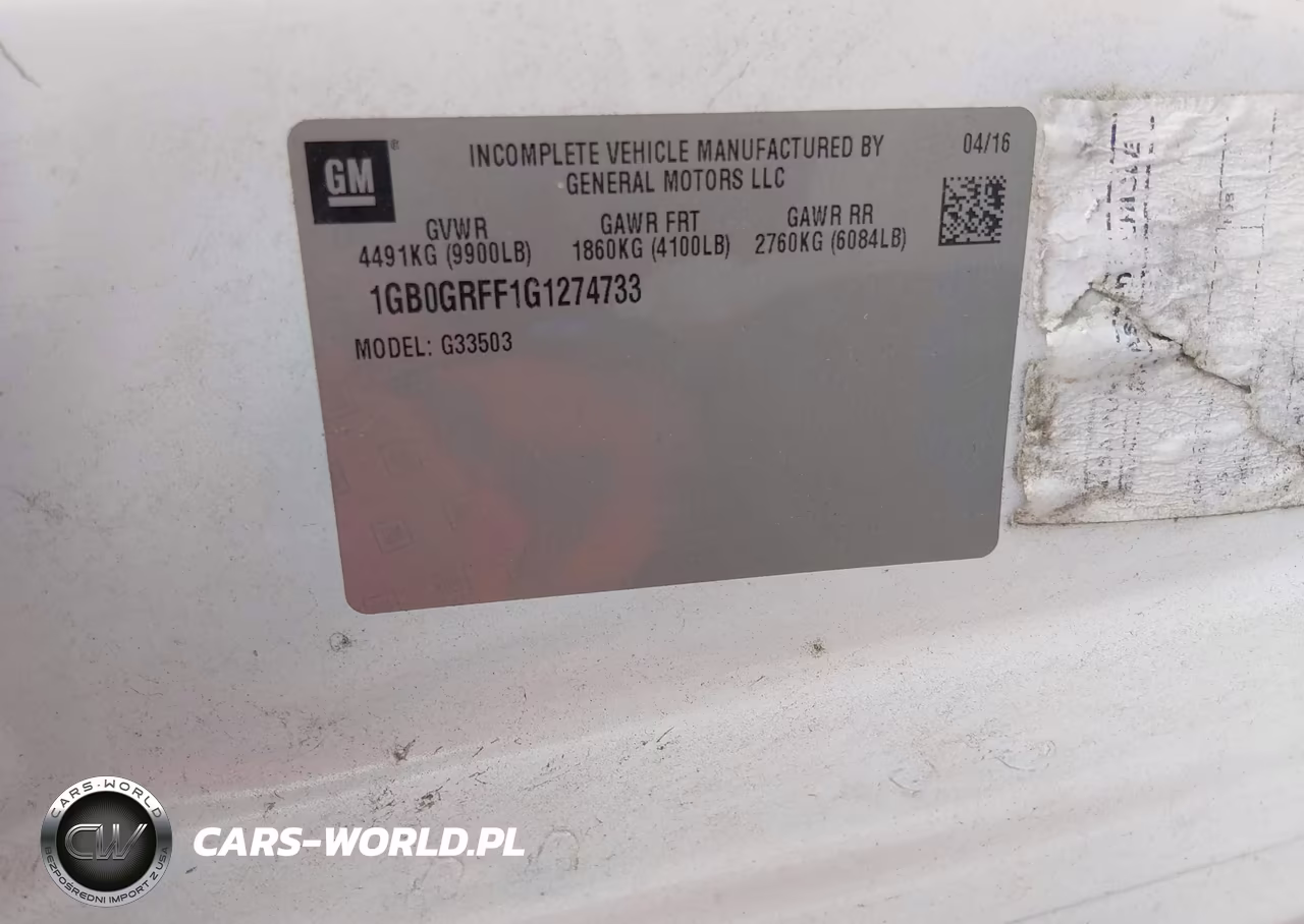 2016 Chevrolet Express Cutaway 3500 VIN:1GB0GRFF1G1274733 - 9