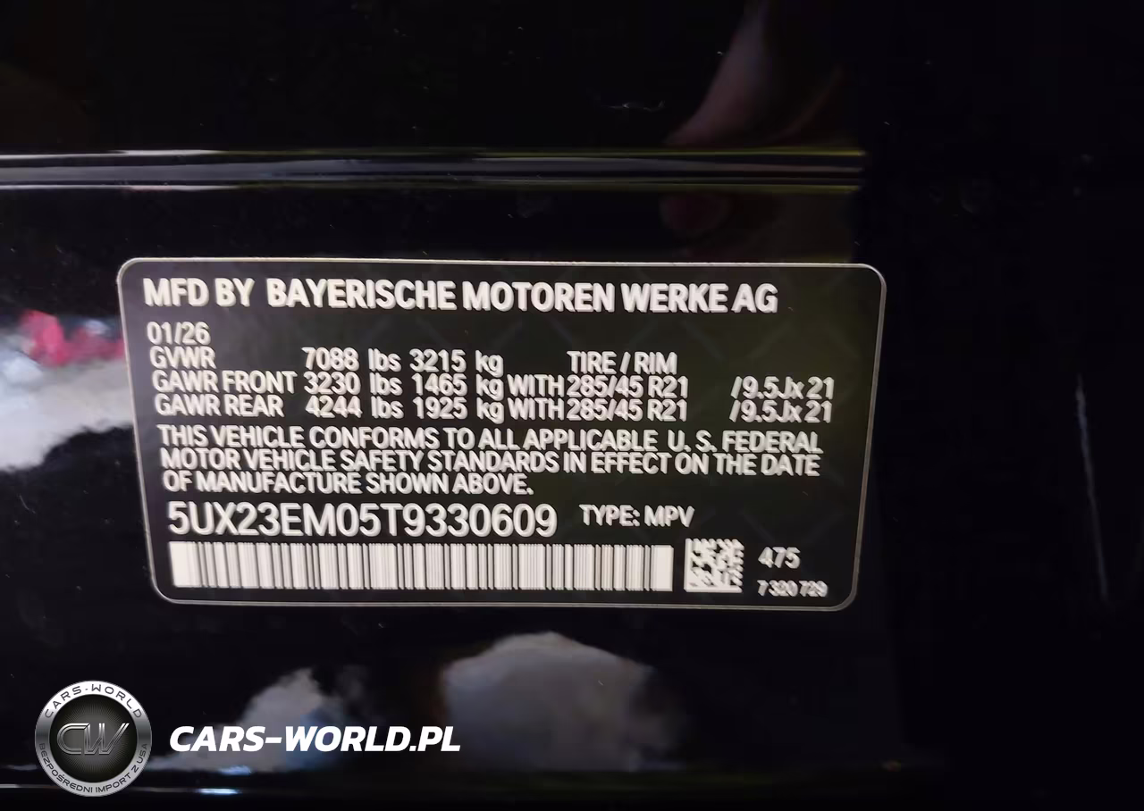 2026 BMW X7 xDrive40I VIN:5UX23EM05T9330609 - 9