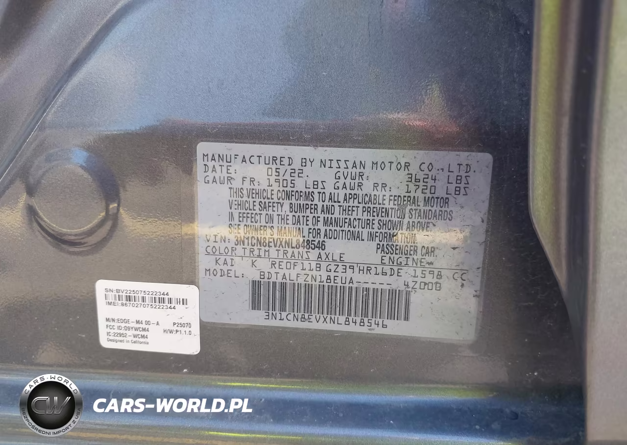 2022 Nissan Versa 1.6 Sv Xtronic Cvt VIN:3N1CN8EVXNL848546 - 9