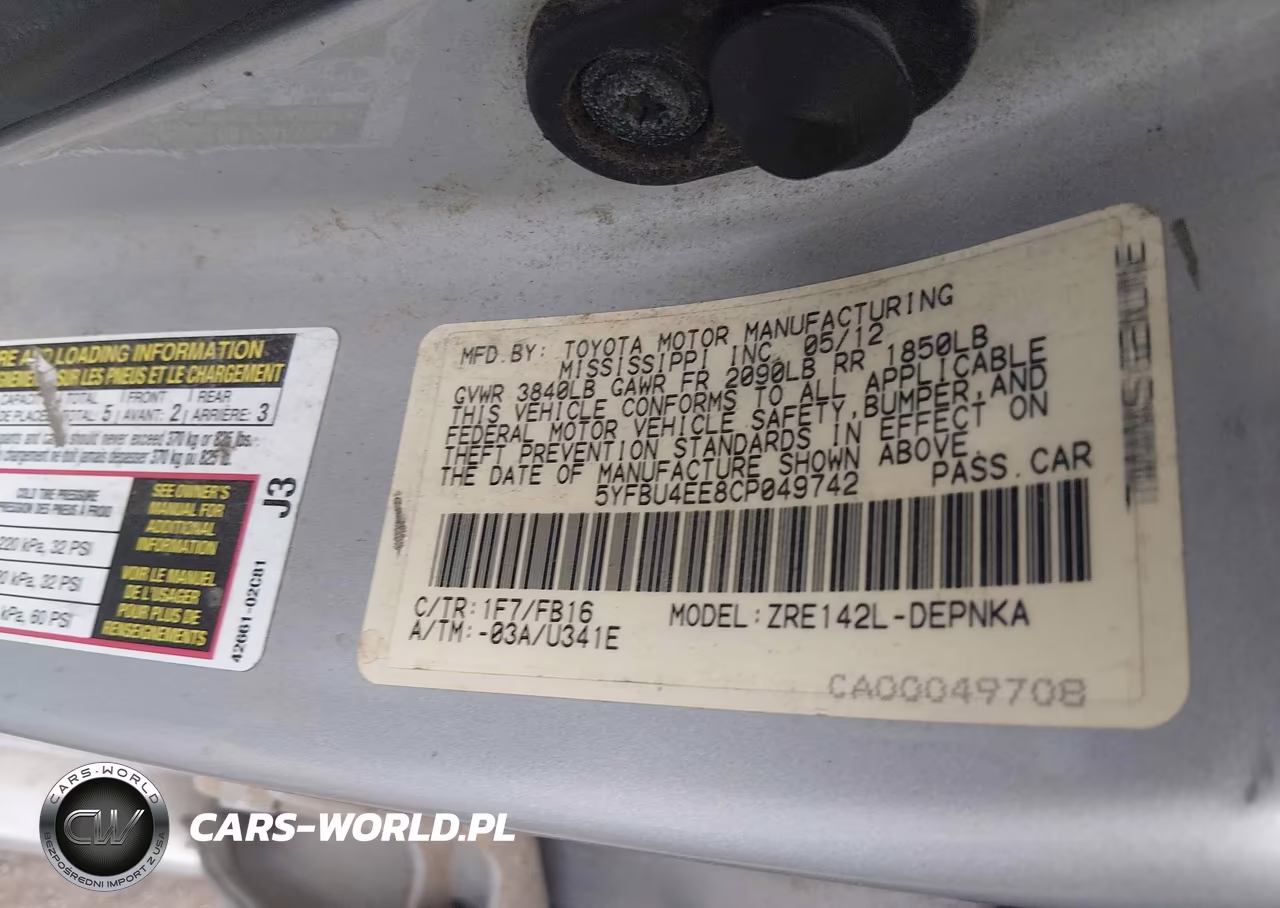 2012 Toyota Corolla Le VIN:5YFBU4EE8CP049742 - 9