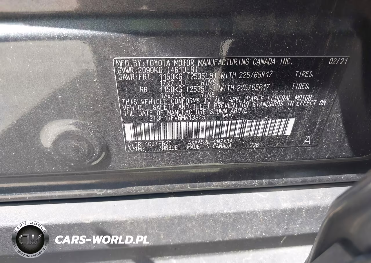 2021 Toyota Rav4 Le VIN:2T3H1RFV6MW138151 - 9
