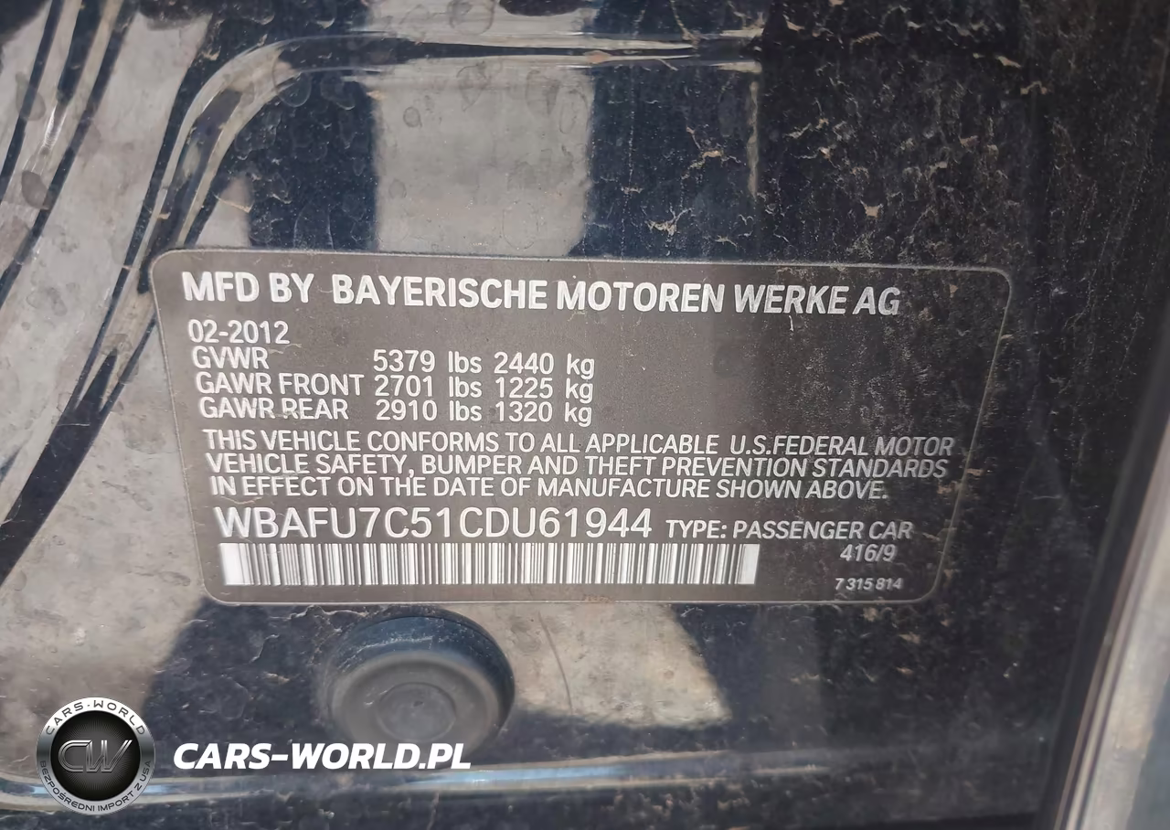 2012 BMW 535I xDrive VIN:WBAFU7C51CDU61944 - 9