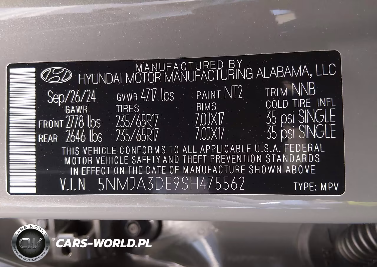 2025 Hyundai Tucson Se VIN:5NMJA3DE9SH475562 - 9