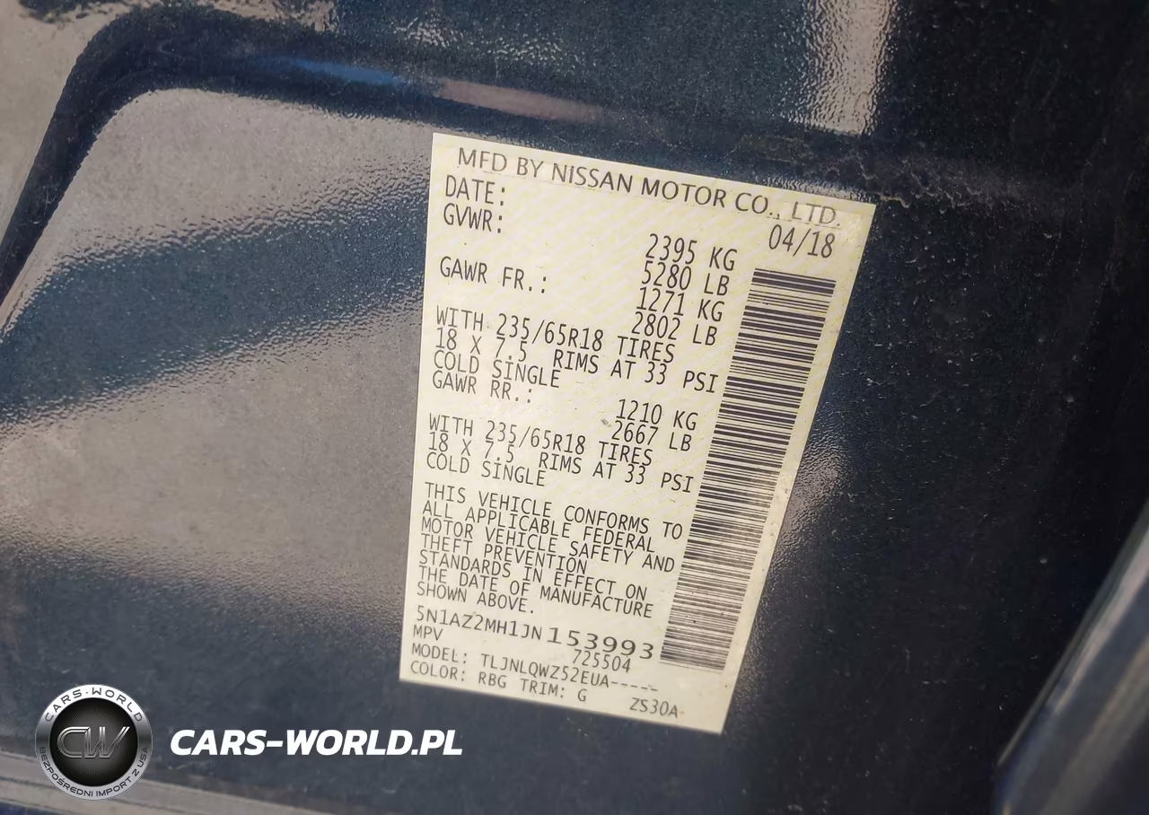 2018 Nissan Murano Sv VIN:5N1AZ2MH1JN153993 - 9