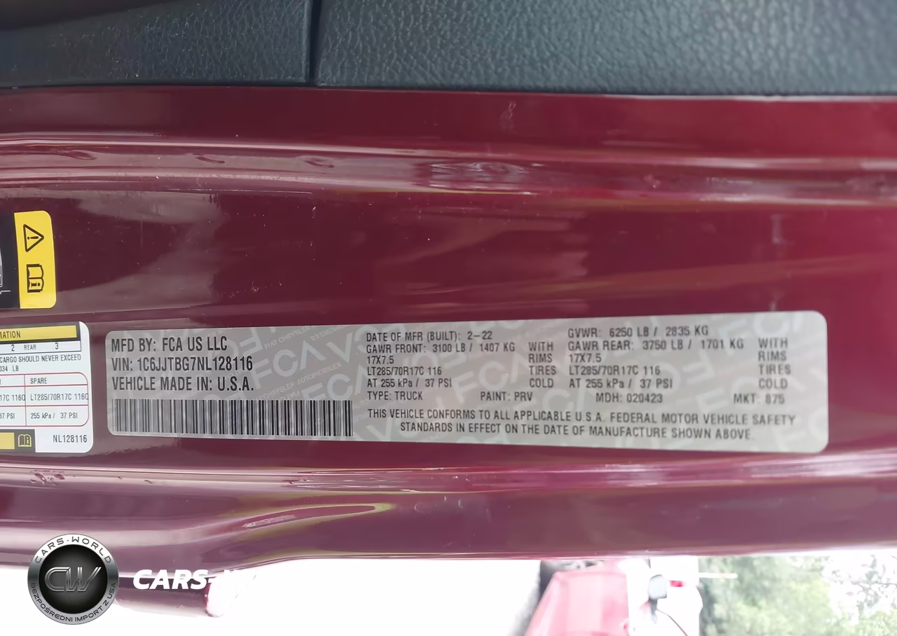 2022 Jeep Gladiator Rubicon 4X4 VIN:1C6JJTBG7NL128116 - 9