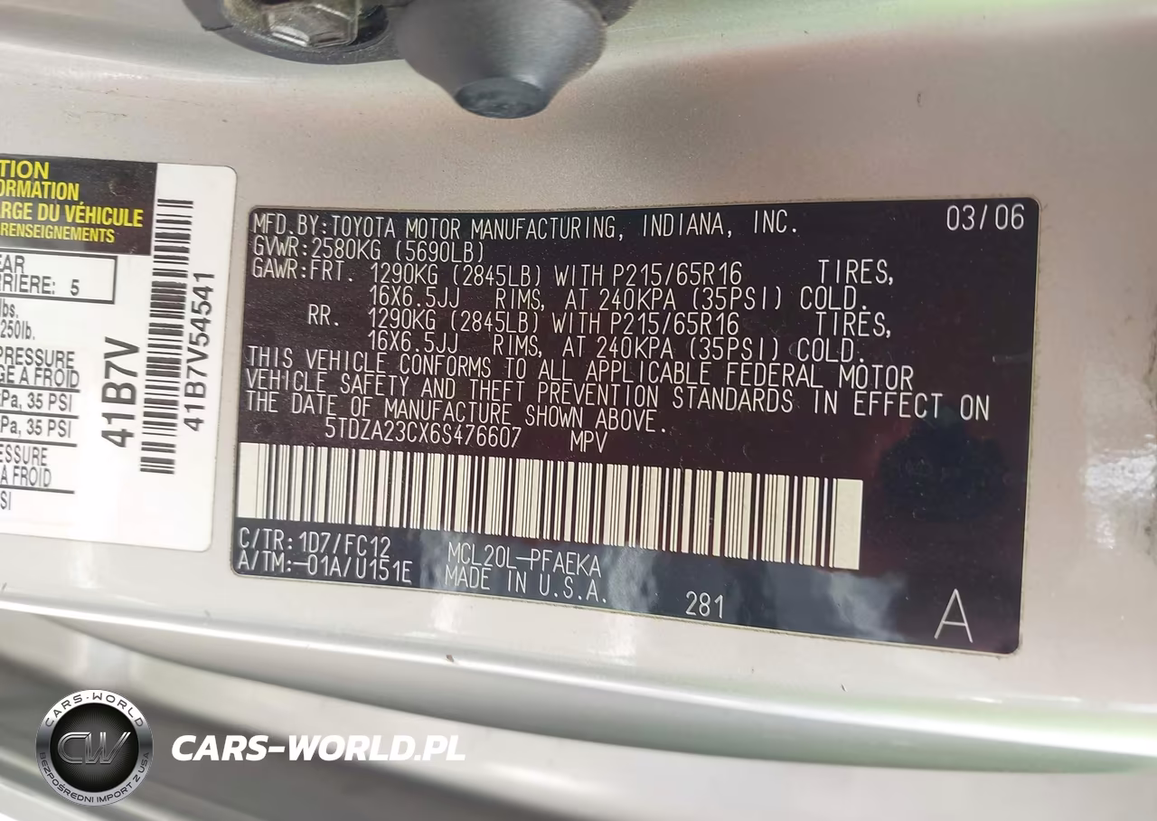 2006 Toyota Sienna Le VIN:5TDZA23CX6S476607 - 9