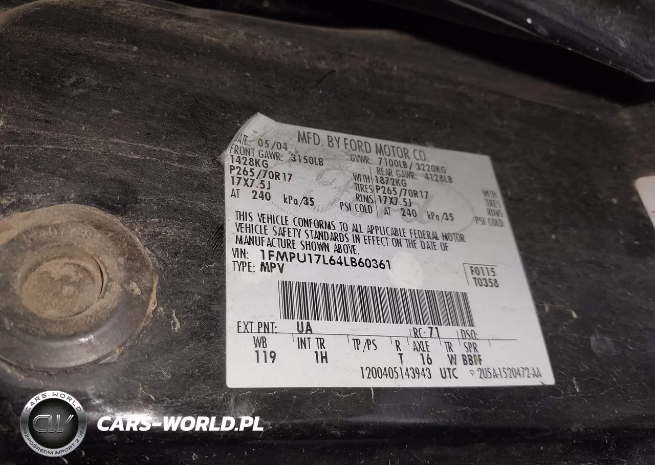 2004 Ford Expedition Eddie Bauer VIN:1FMPU17L64LB60361 - 9