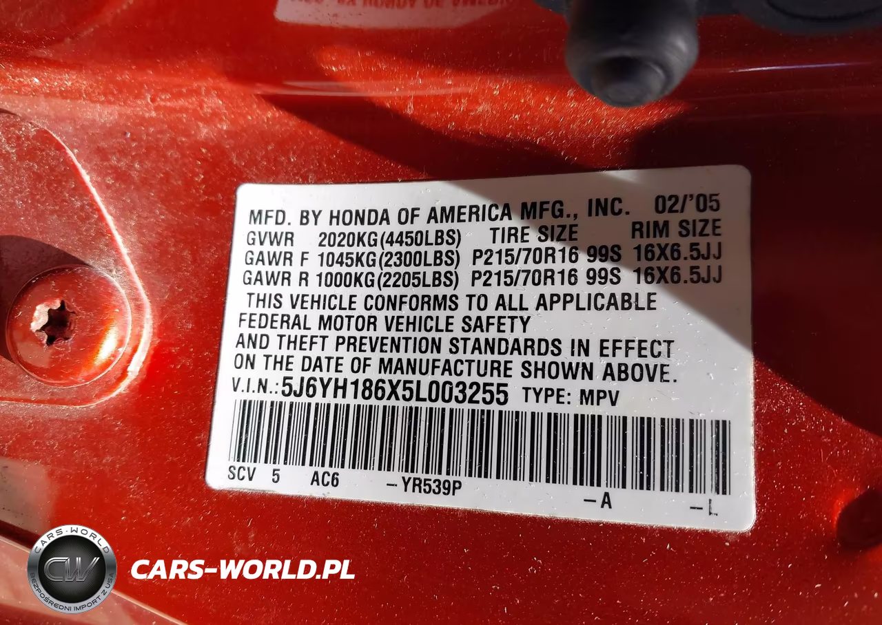 2005 Honda Element Ex VIN:5J6YH186X5L003255 - 9
