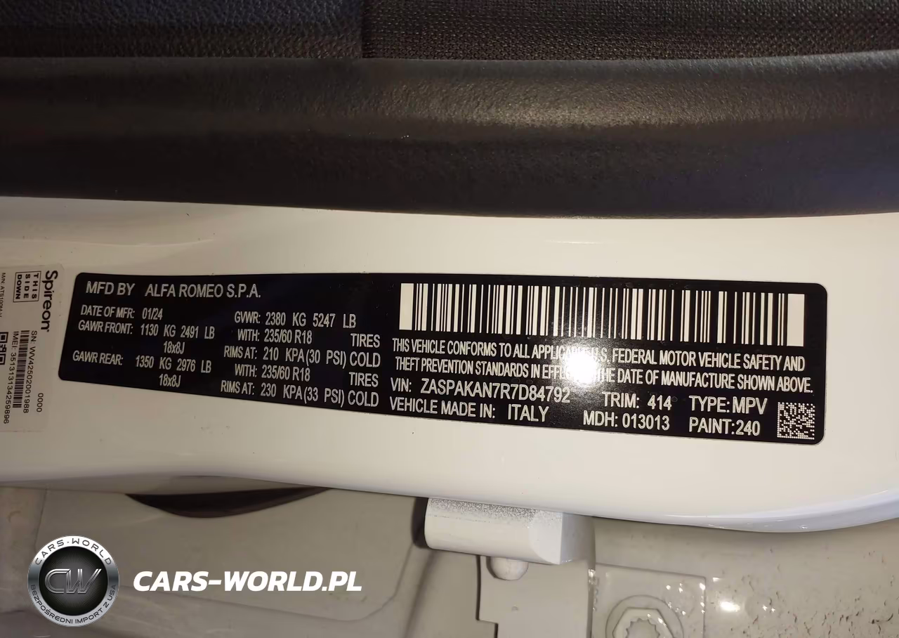 2024 Alfa Romeo Stelvio Sprint Awd VIN:ZASPAKAN7R7D84792 - 9