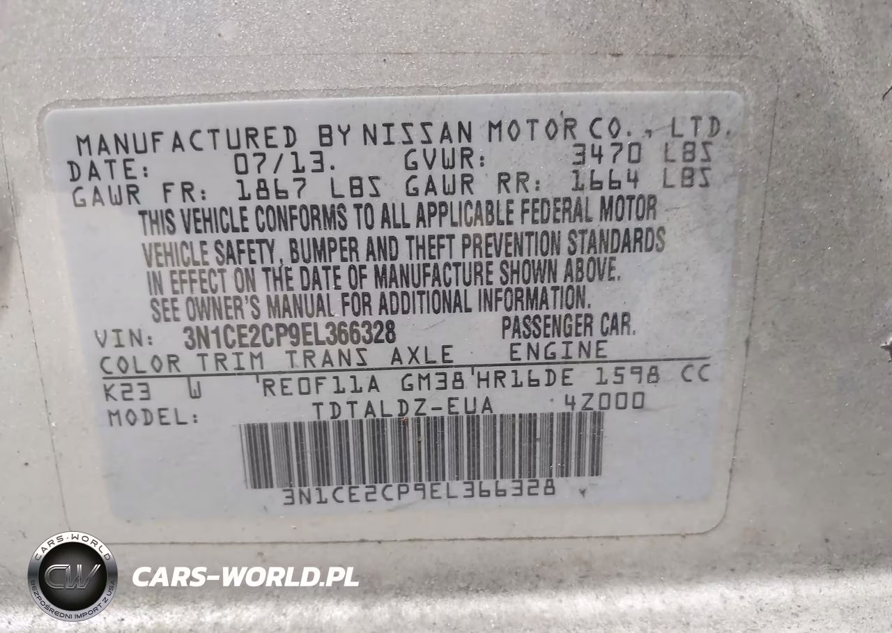 2014 Nissan Versa Note Sv VIN:3N1CE2CP9EL366328 - 9