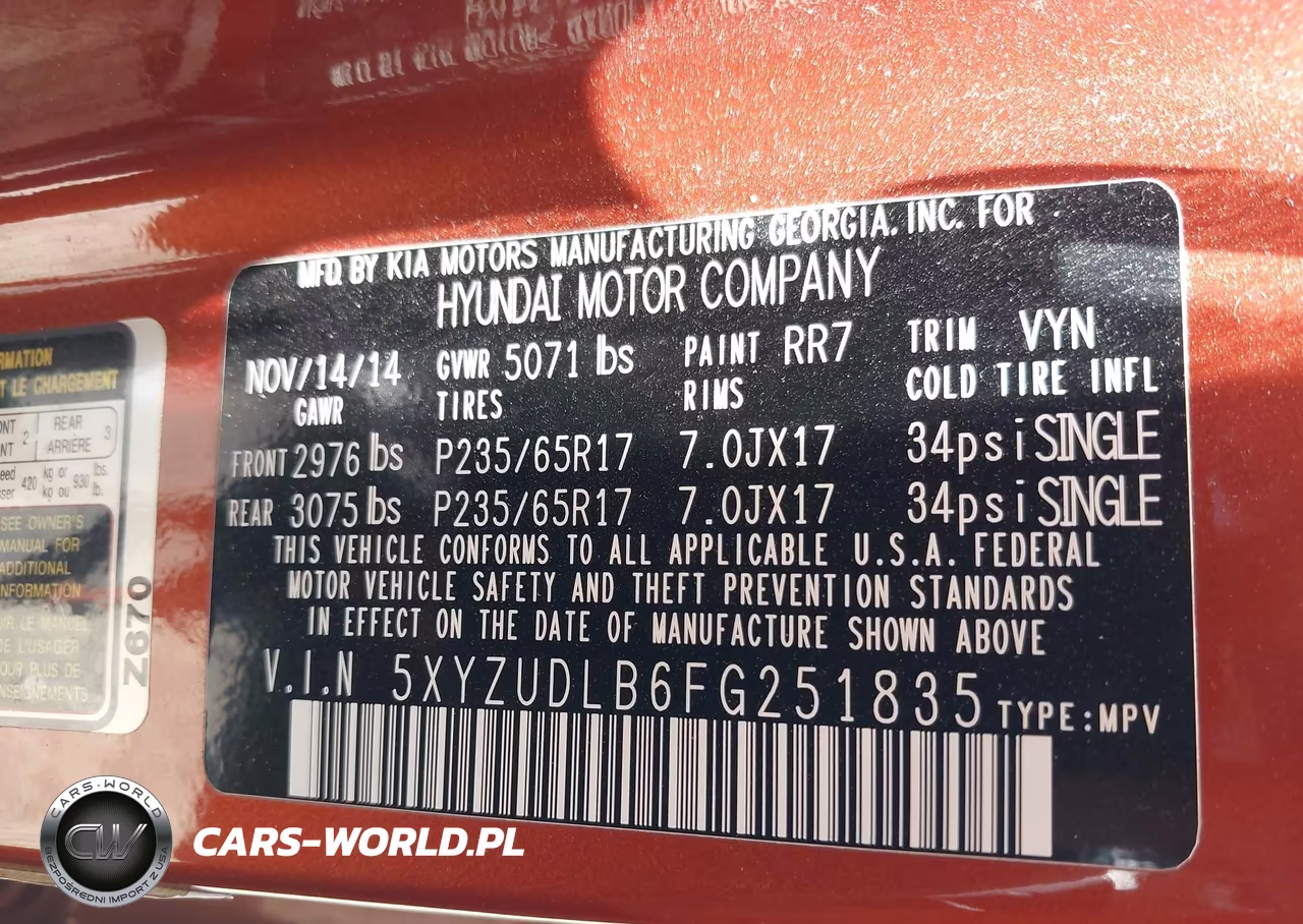 2015 Hyundai Santa Fe Sport 2.4L VIN:5XYZUDLB6FG251835 - 9