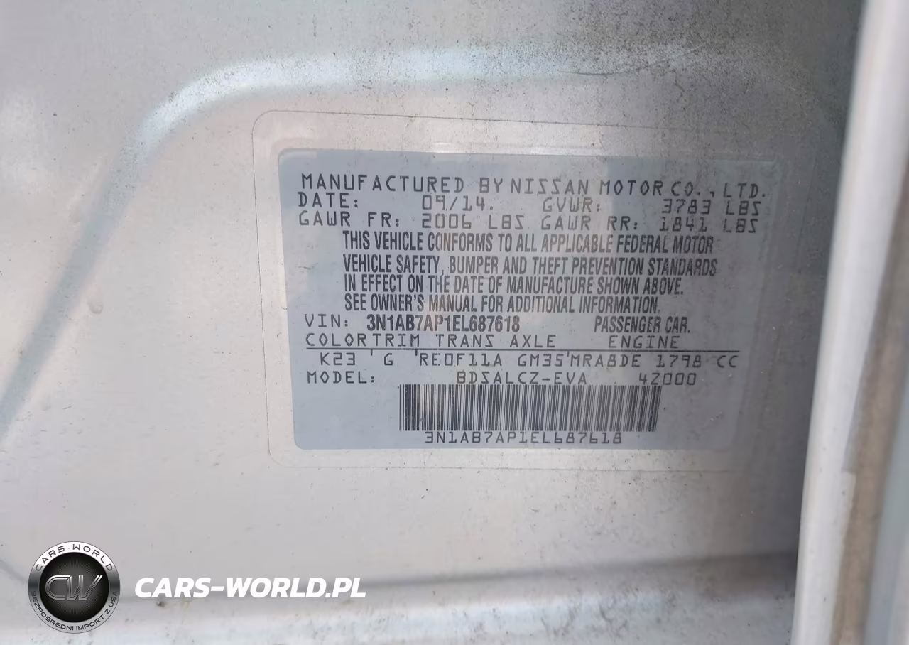 2014 Nissan Sentra S VIN:3N1AB7AP1EL687618 - 9