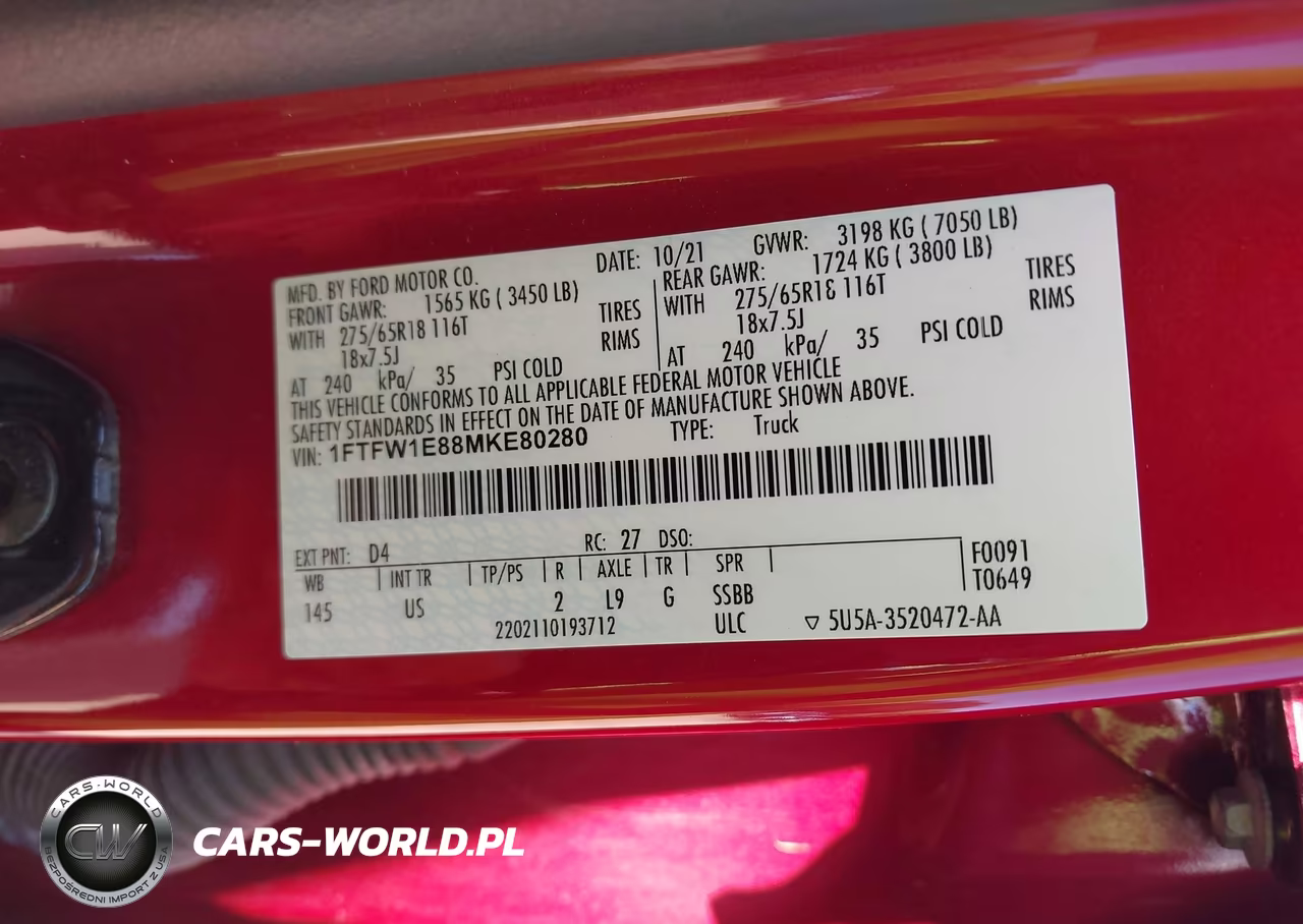 2021 Ford F-150 Xlt VIN:1FTFW1E88MKE80280 - 9