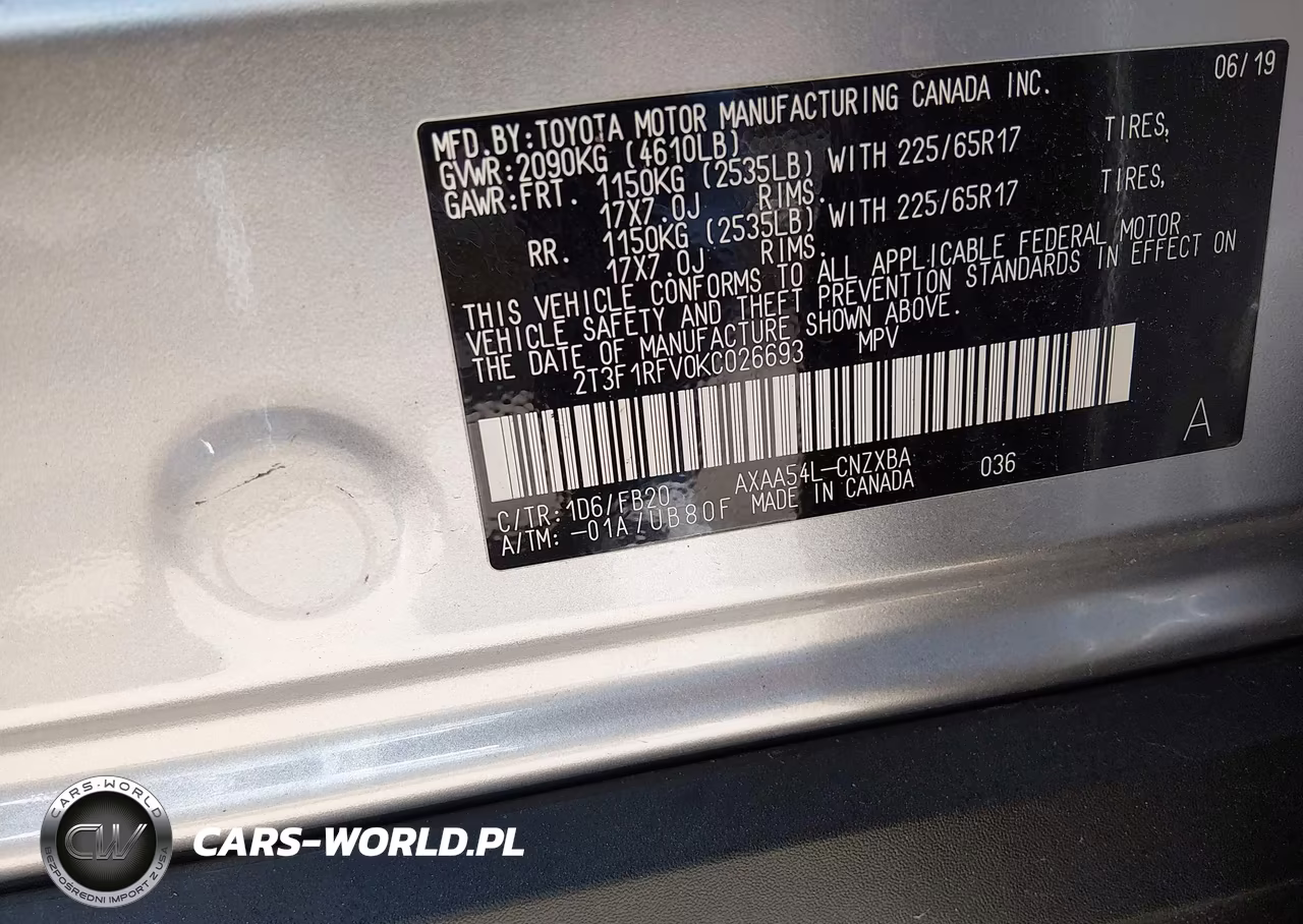 2019 Toyota Rav4 Le VIN:2T3F1RFV0KC026693 - 9