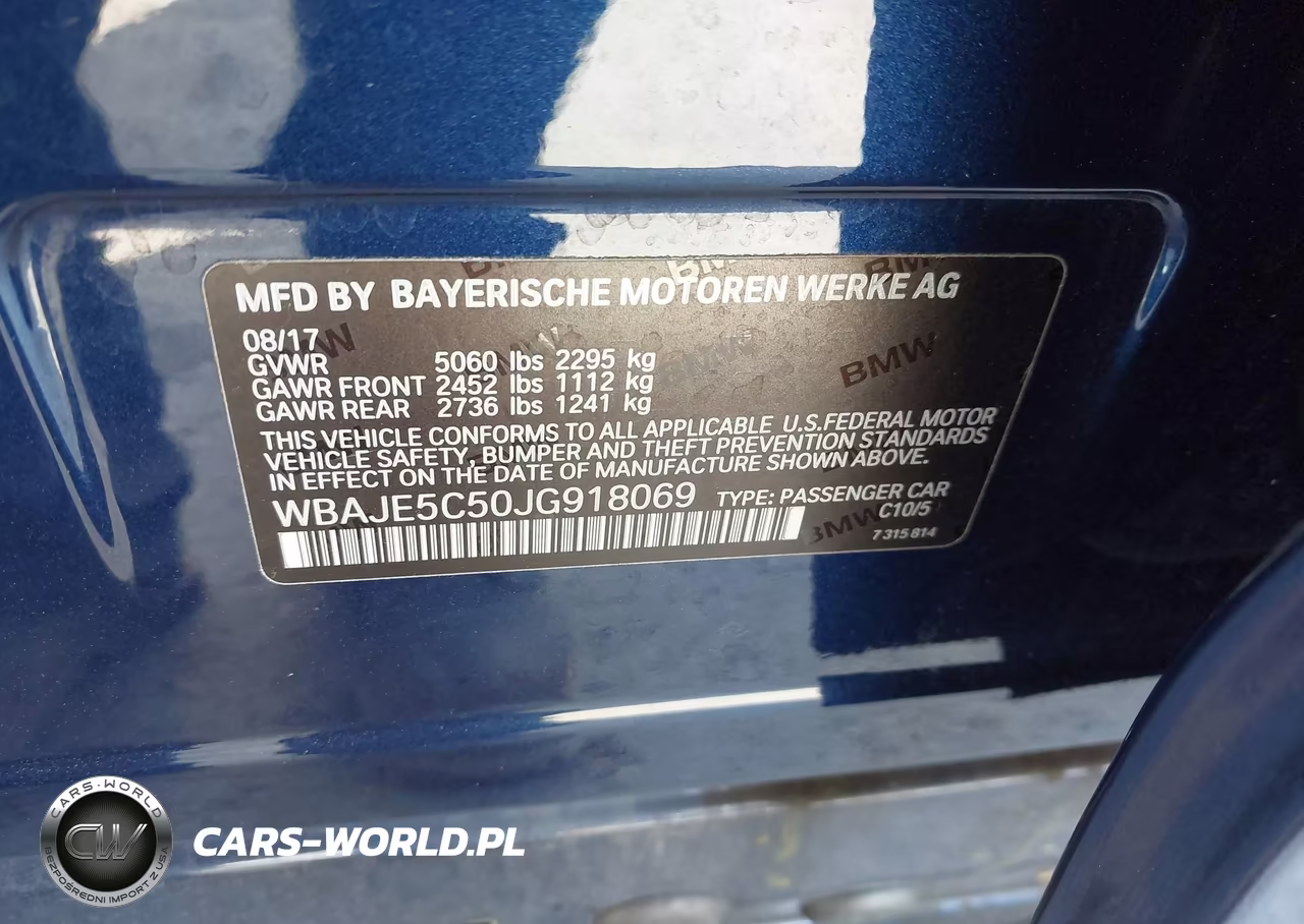 2018 BMW 540I VIN:WBAJE5C50JG918069 - 9