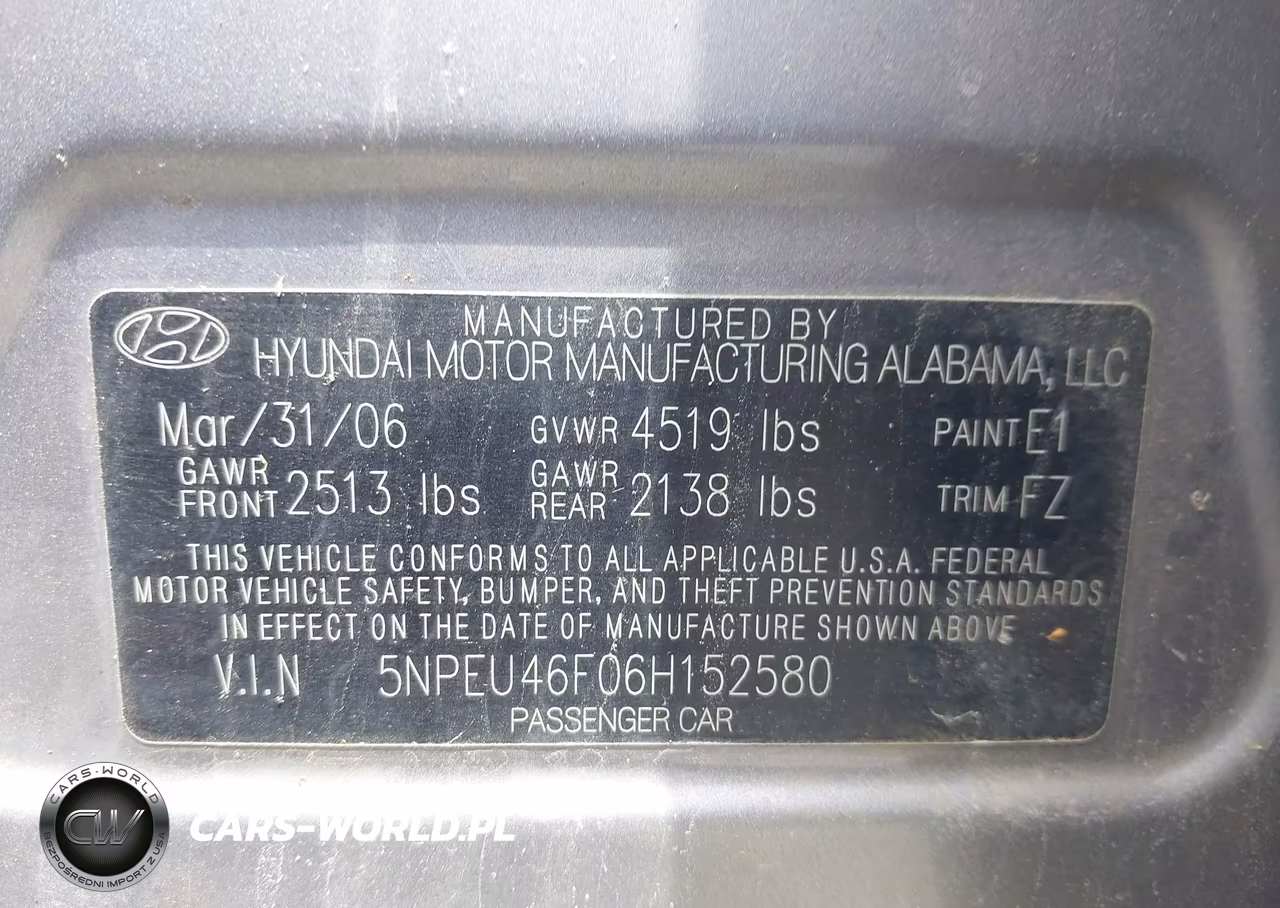 2006 Hyundai Sonata Gls V6-Lx V6 VIN:5NPEU46F06H152580 - 9