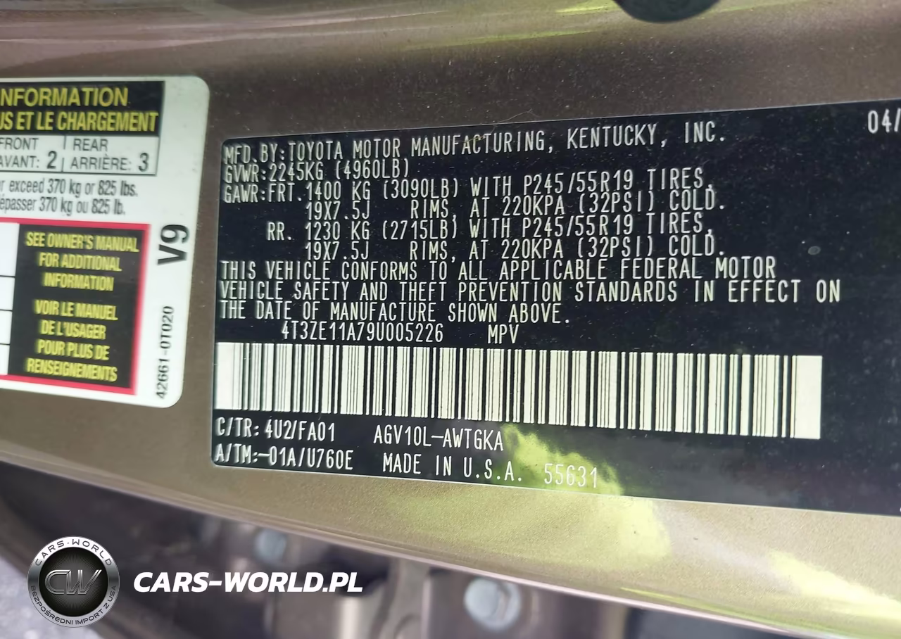 2009 Toyota Venza VIN:4T3ZE11A79U005226 - 9
