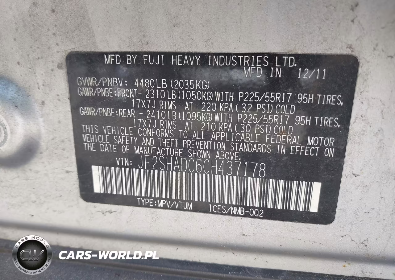 2012 Subaru Forester 2.5X Premium VIN:JF2SHADC6CH437178 - 9