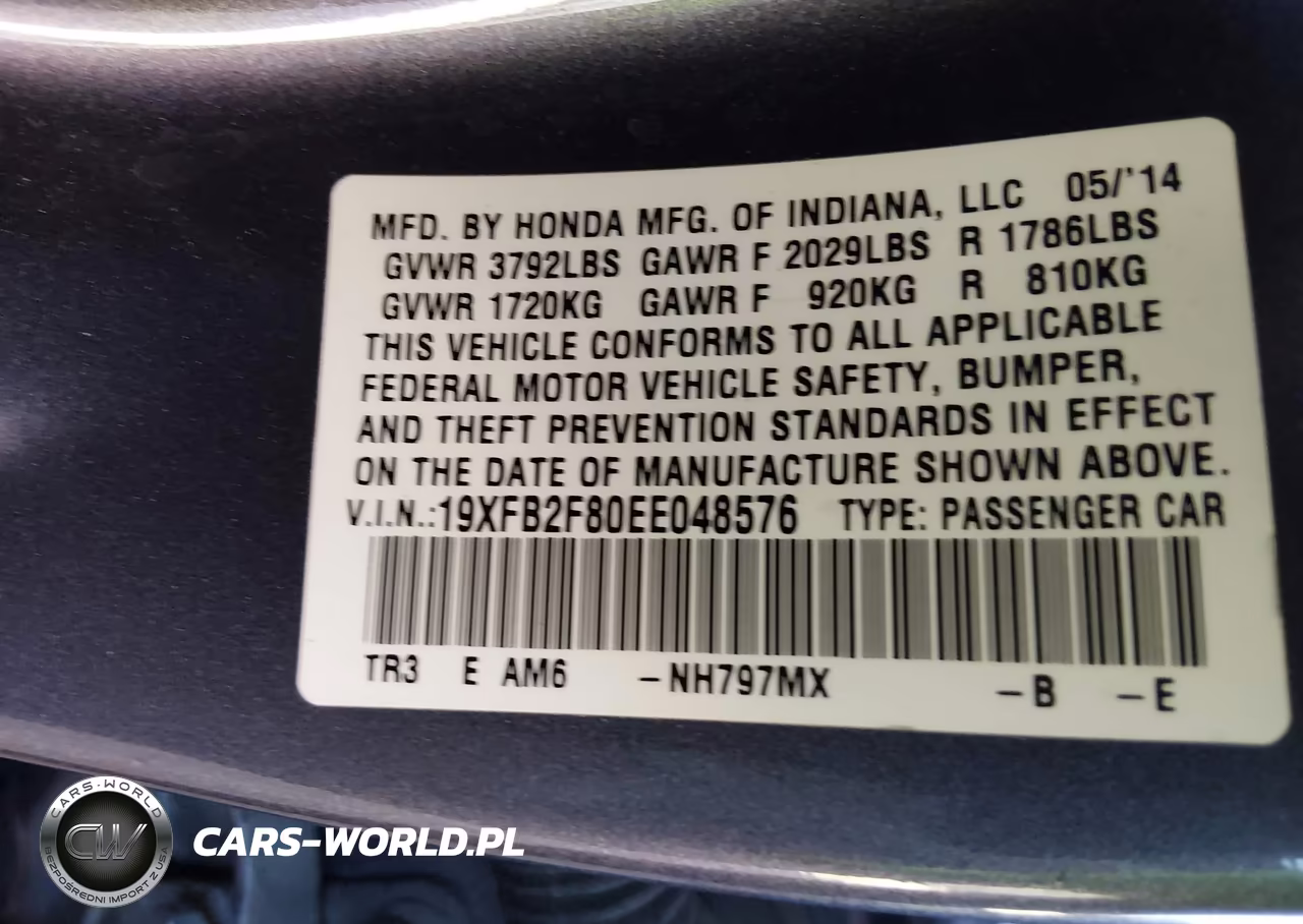 2014 Honda Civic Ex VIN:19XFB2F80EE048576 - 9