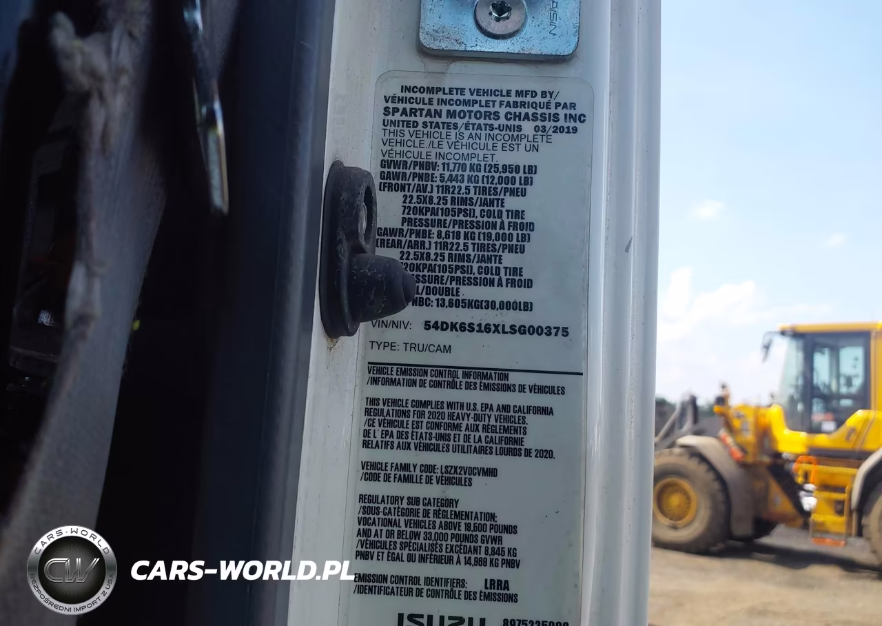 2020 Isuzu Ftr VIN:54DK6S16XLSG00375 - 8