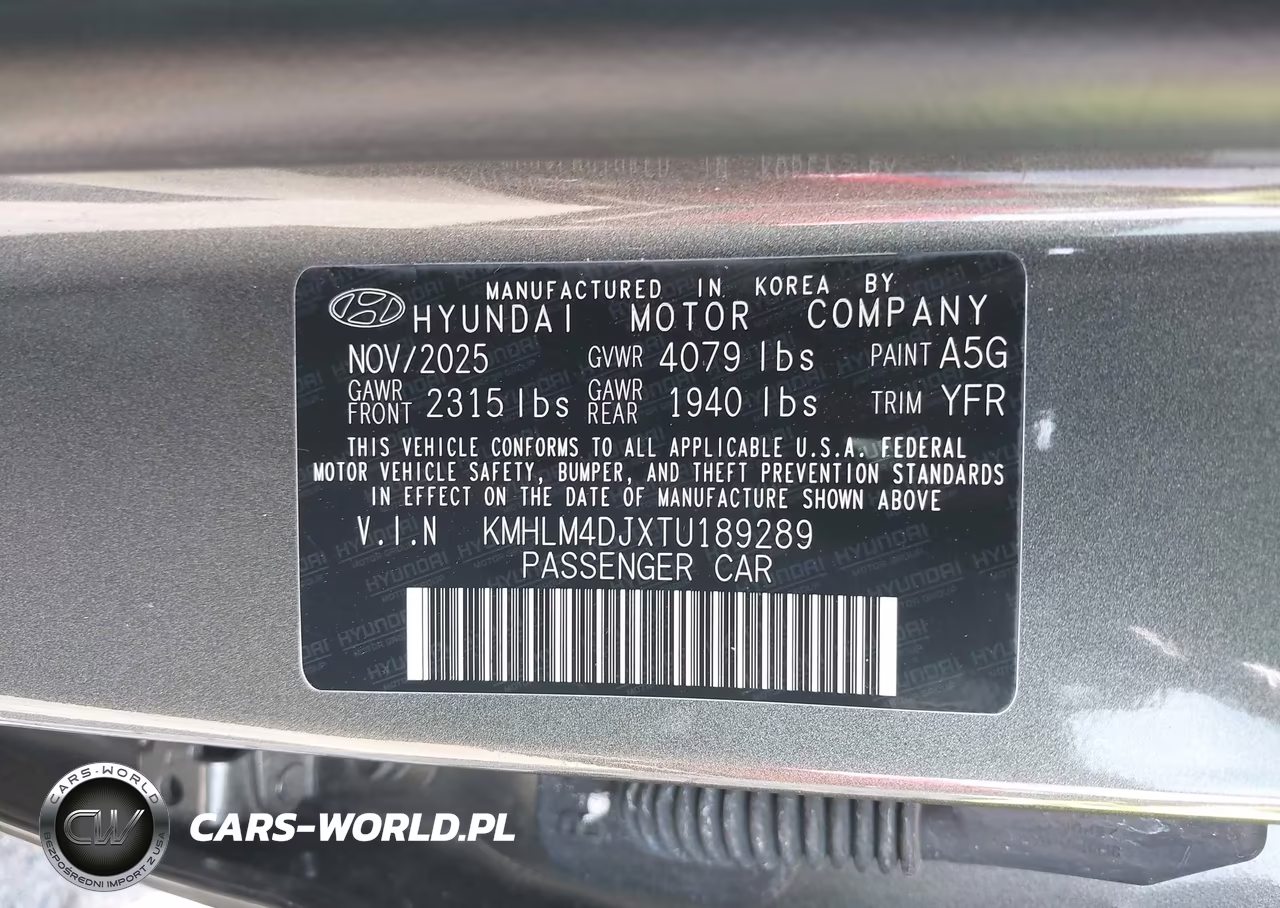 2026 Hyundai Elantra Hybrid Blue VIN:KMHLM4DJXTU189289 - 9