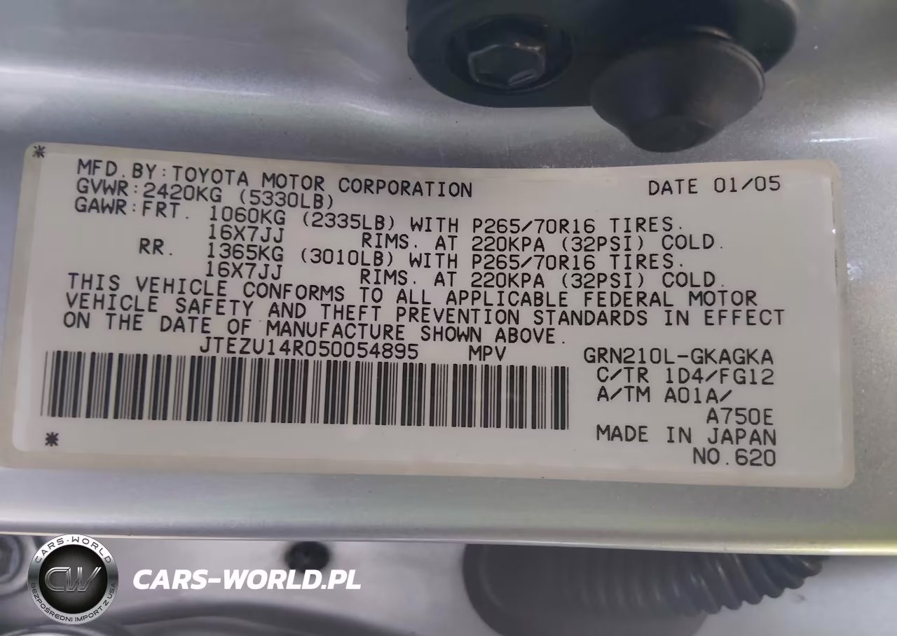 2005 Toyota 4Runner Sr5 V6 VIN:JTEZU14R050054895 - 9
