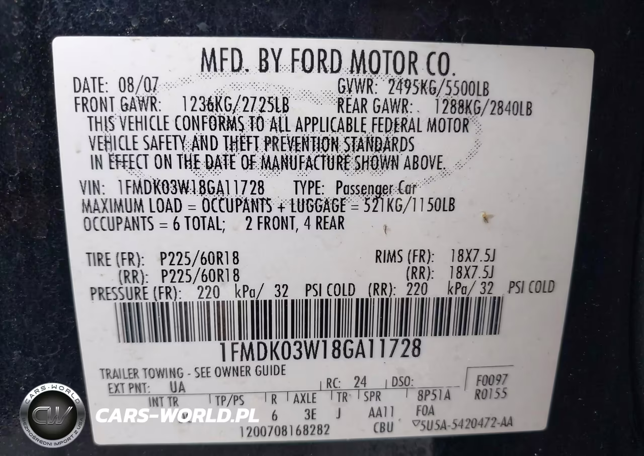 2008 Ford Taurus X Limited VIN:1FMDK03W18GA11728 - 9