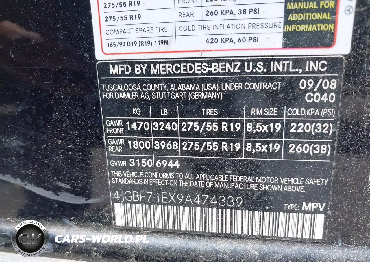 2009 Mercedes-Benz Gl 450 4Matic VIN:4JGBF71EX9A474339 - 9