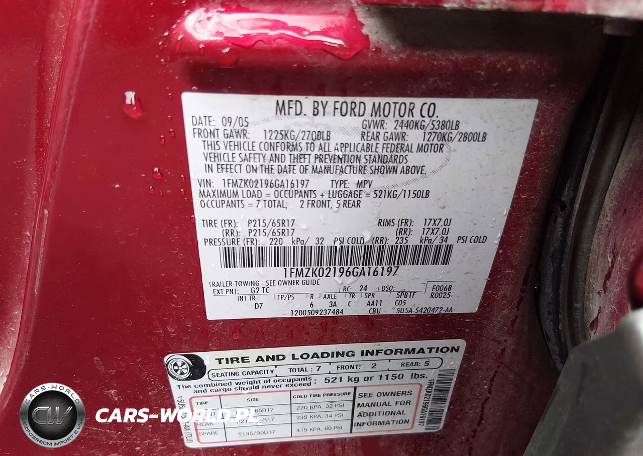 2006 Ford Freestyle Sel VIN:1FMZK02196GA16197 - 9
