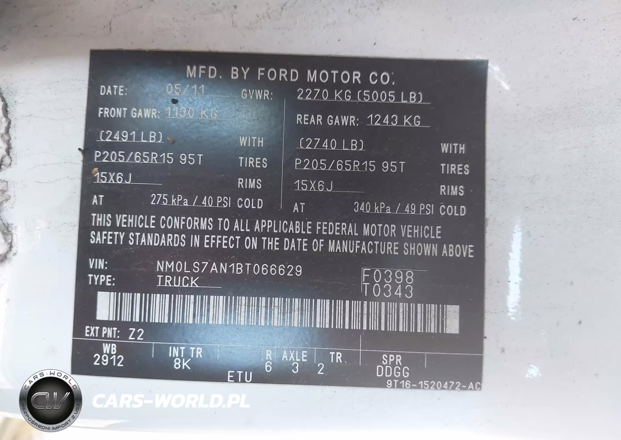 2011 Ford Transit Connect Xl VIN:NM0LS7AN1BT066629 - 9
